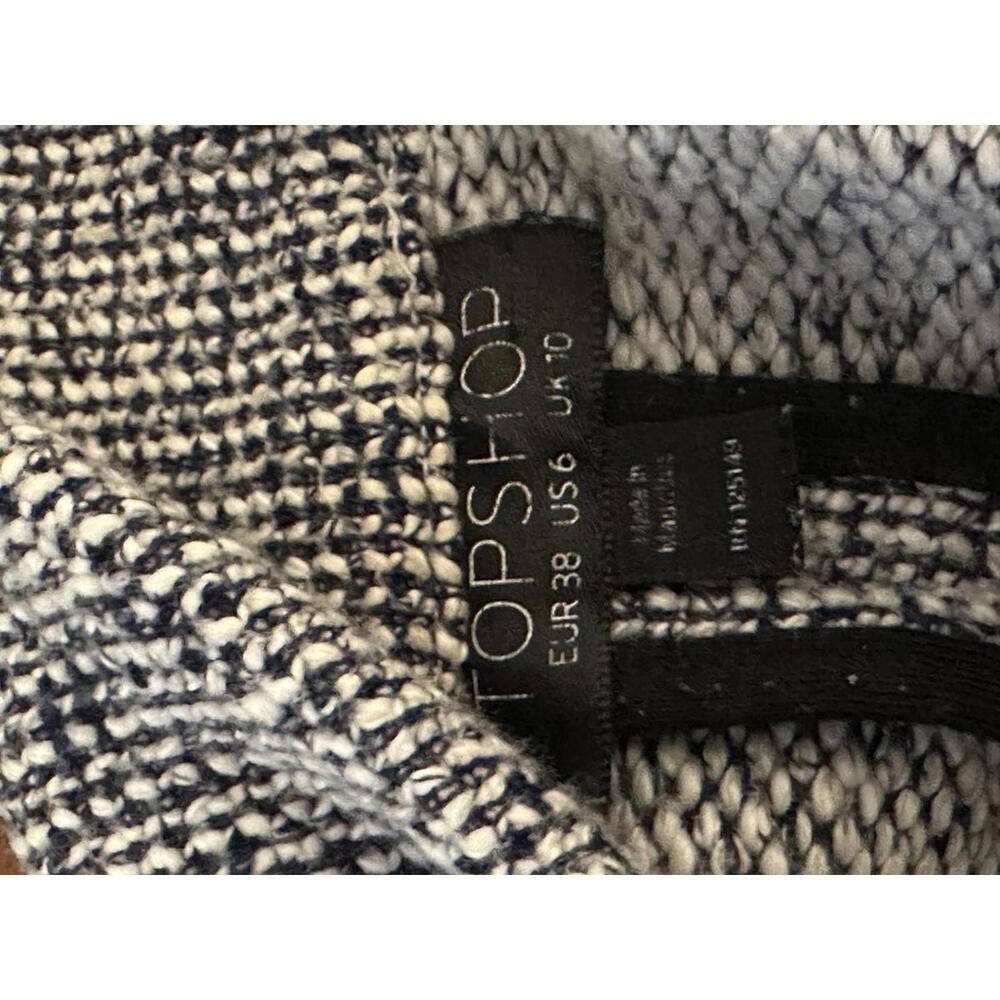 Topshop classic black/white tweed open front knit cardigan jacket Size 6 - Picture 6 of 6